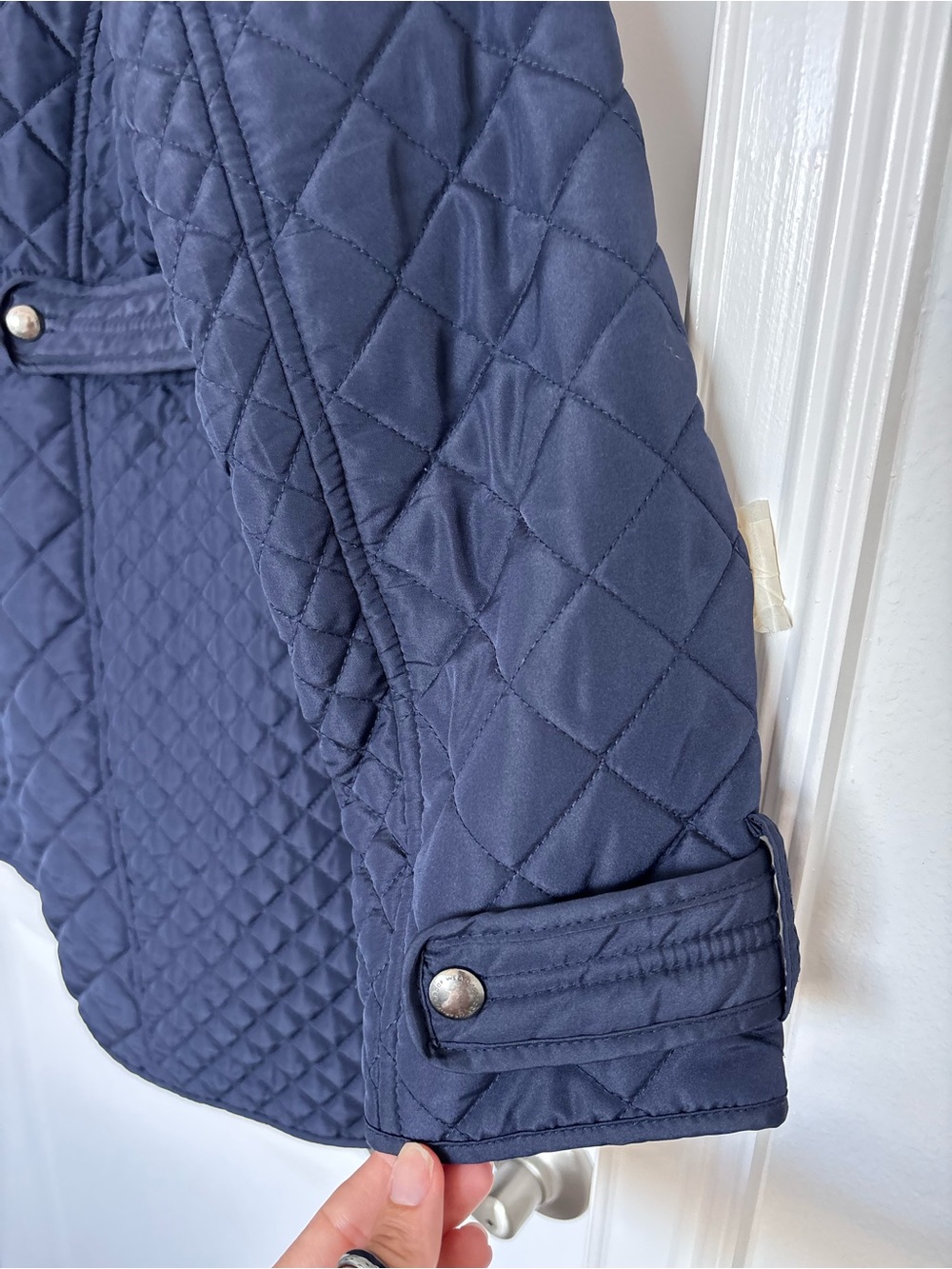 Weatherproof Navy Diamond Quilted Walker Barn Jacket Utility Puffer Coat Large - Picture 10 of 15